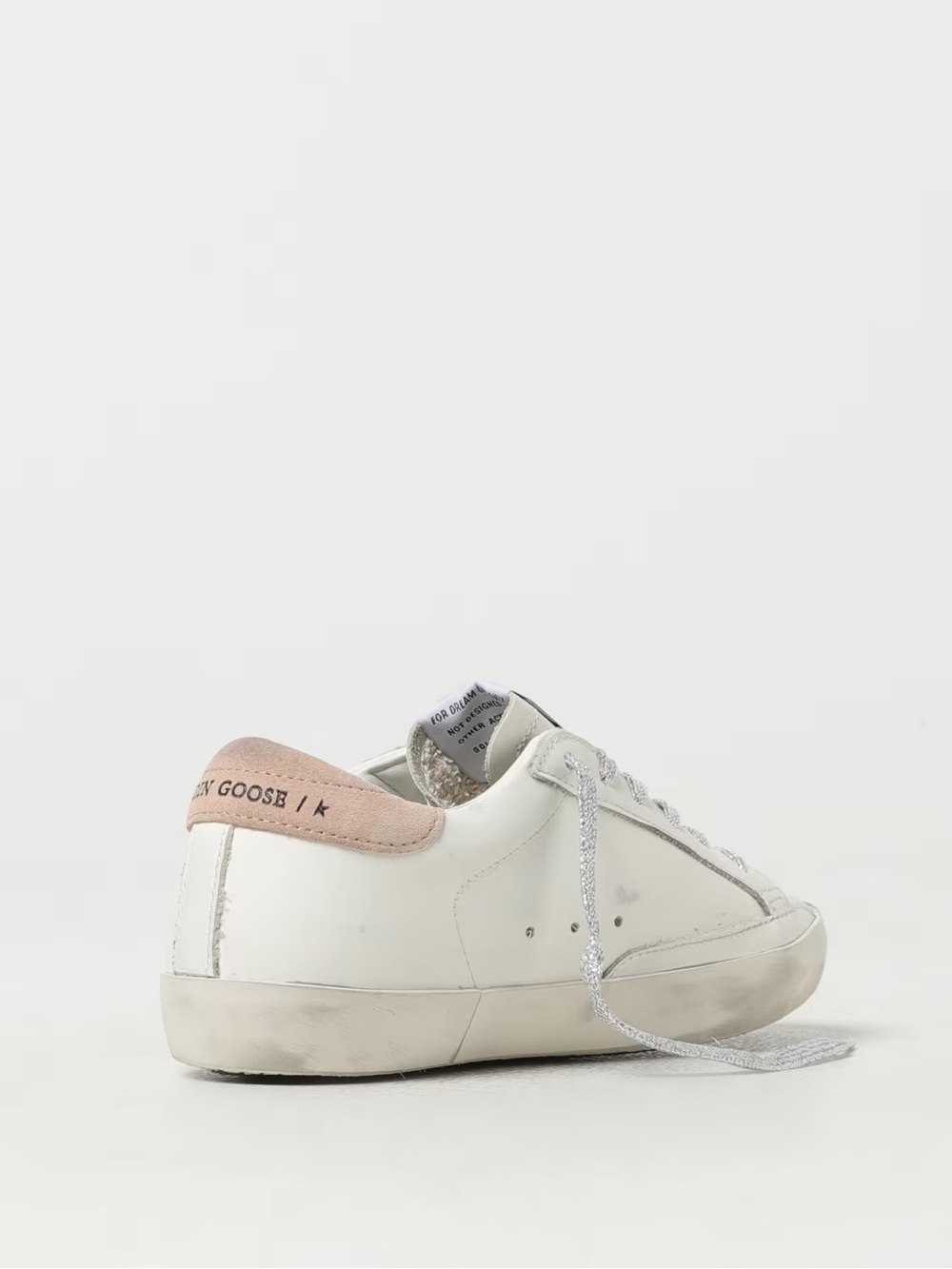 Golden Goose White Leather Sneakers with Pink Collar - Picture 3 of 9